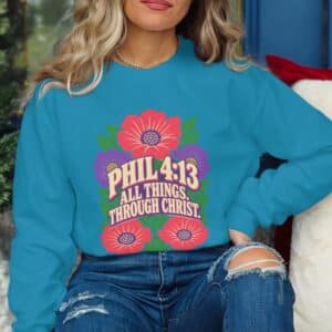 Retro Philippians 4:13 Floral Sweatshirt